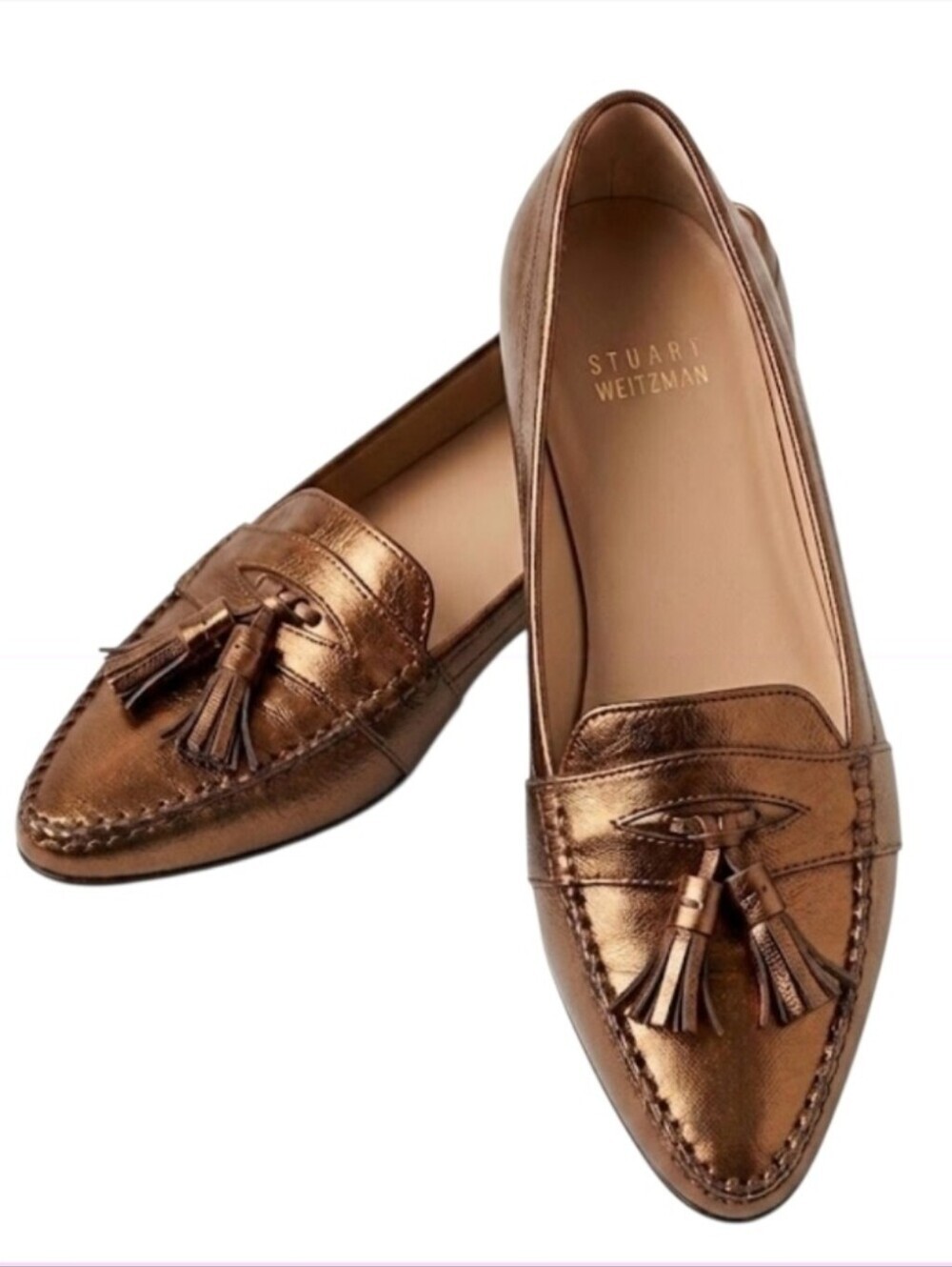 Stuart Weitzman Women's Metallic Tassel Loafers